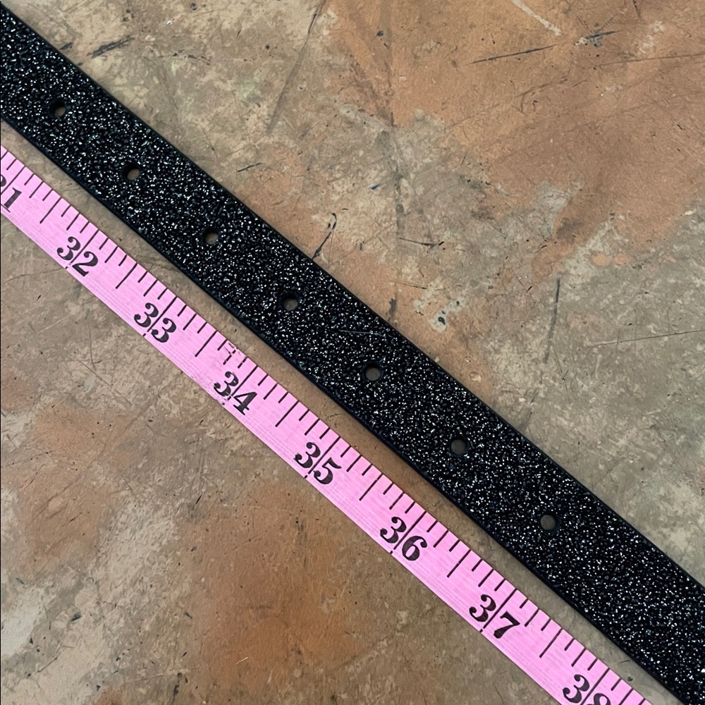 AllSaints Luna Sparkle Skinny Leather Black Western Belt Size Medium NWOT - Picture 10 of 16